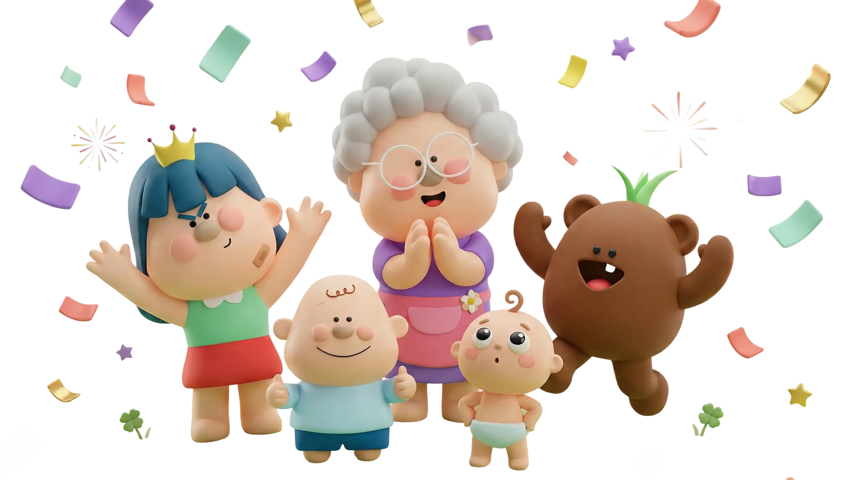 WAGZAK 패밀리 - Halme, Ppuri, Didi, Bobo, Banggu 5캐릭터 축제